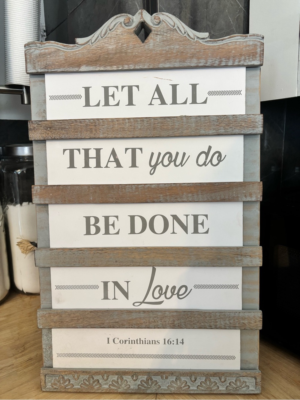 Let All That You Do Be Done In Love Wooden Wall Sign - Neutral
